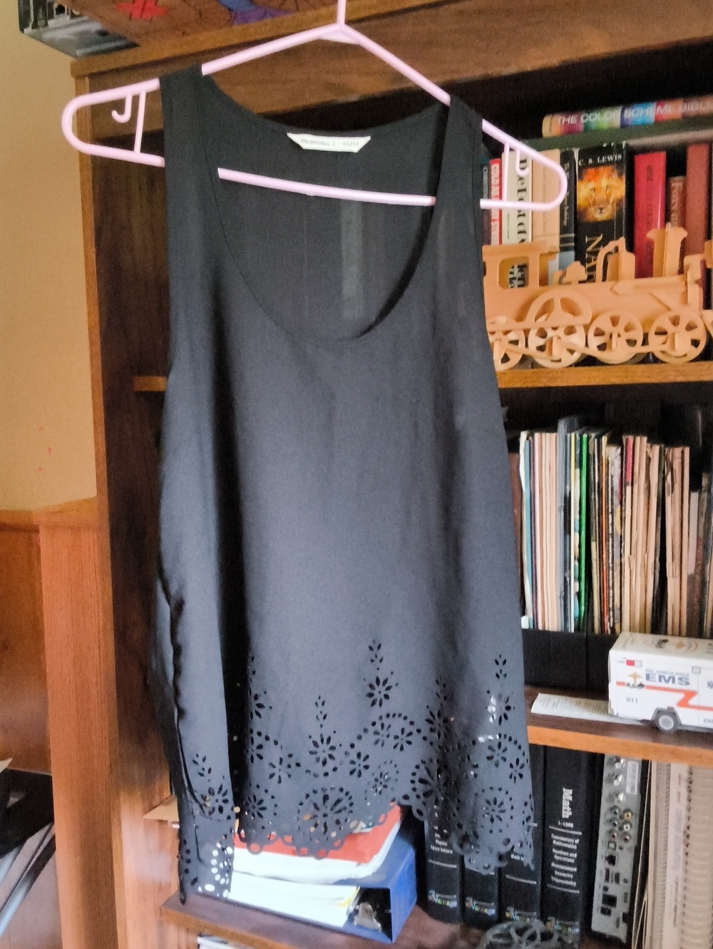 Bluenotes Black Laser-Cut Hem Tank